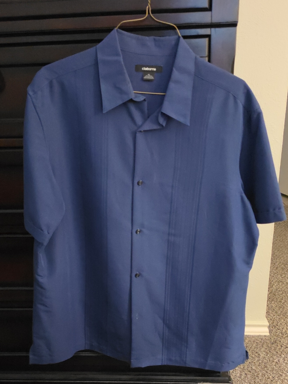 Claiborne Men's Short-Sleeve Dress Shirt in Deep Blue